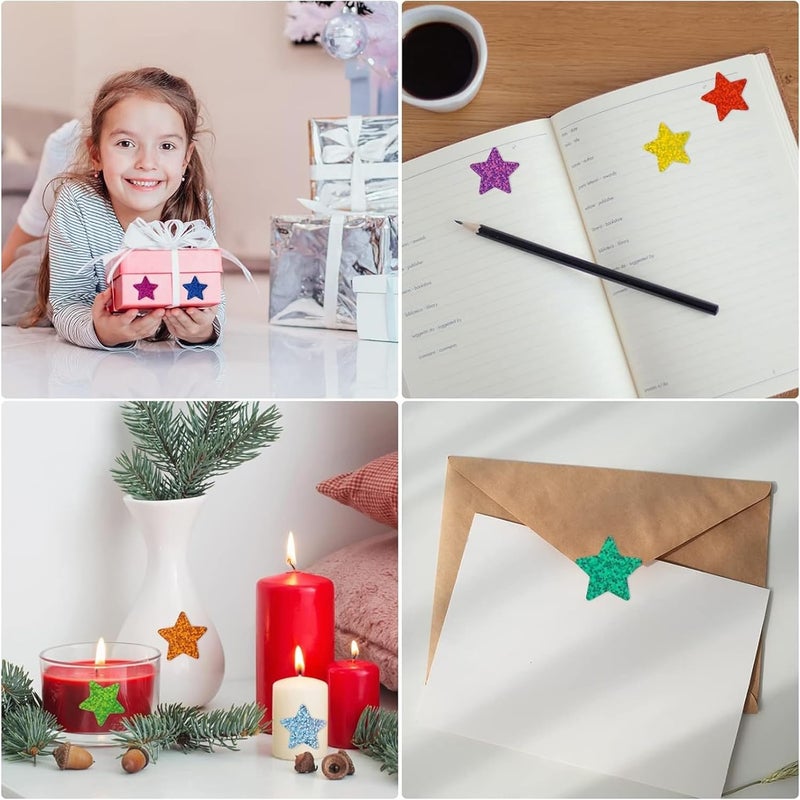 Bukela 500 Pcs Small Star Stickers, 1 inch/2.54cm Self Adhesive Stickers for Reward Charts, Foil ncentive Stickers Sparkly Star Stickers for Kids Teachers School Office (8 Colors) - Image 5